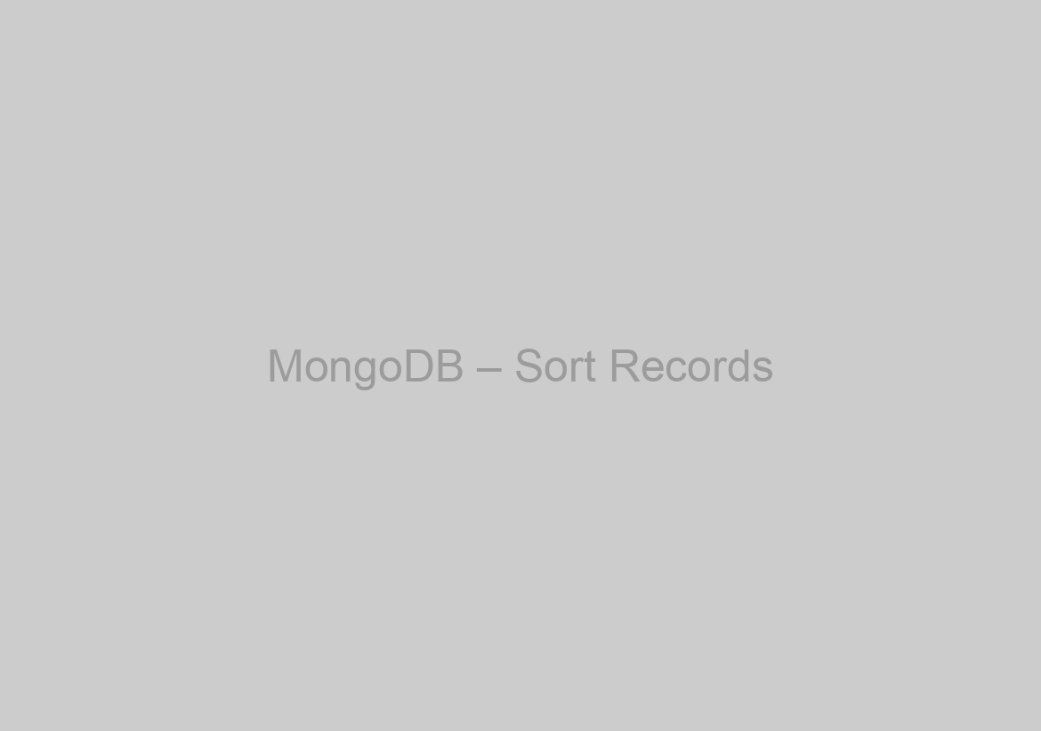 MongoDB – Sort Records